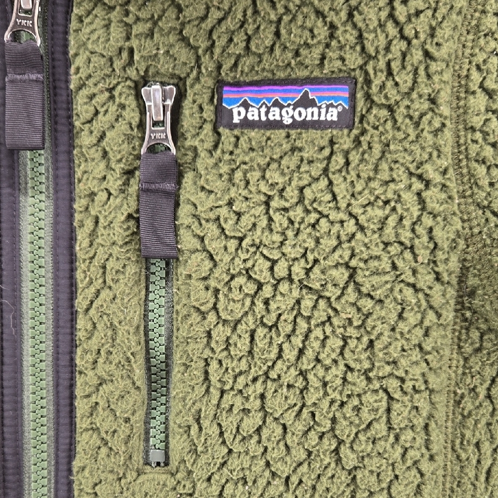 Patagonia Dark Olive Green Hooded Sherpa Fleece Jacket Size Small - Picture 3 of 13